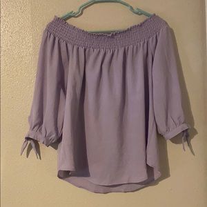 Violet Off the Shoulder 3/4 sleeve Blouse